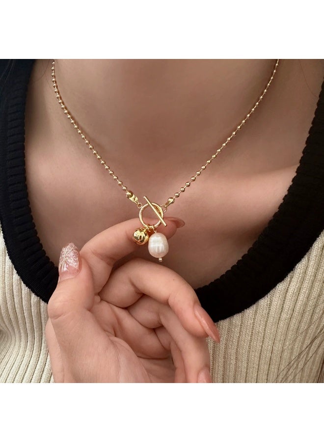 Goolsky قلادة باندنت من لؤلؤ المياه العذبة الطبيعية - مجوهرات فاخرة بأسلوب بارد، باندنت لؤلؤ المياه العذبة، للارتداء الرسمي/اليومي/الفاخر، مضادة للحساسية - Image 5