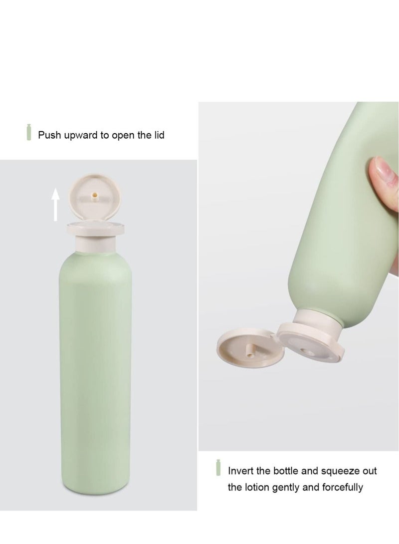 Generic Green Plastic Empty Squeeze Bottles Refillable Leak Proof Travel for Creams Lotion Shampoo Conditioner 4 Pcs - Image 2