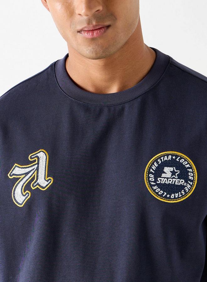 Starter Slogan Print T-shirt with Short Sleeves - Image 4