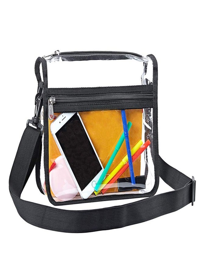 Edraco Clear Crossbody Purse Bag - Stadium Approved, Gym Clear Shoulder Tote Bag with Front Pocket and Adjustable Strap for Women, Men - Image 1