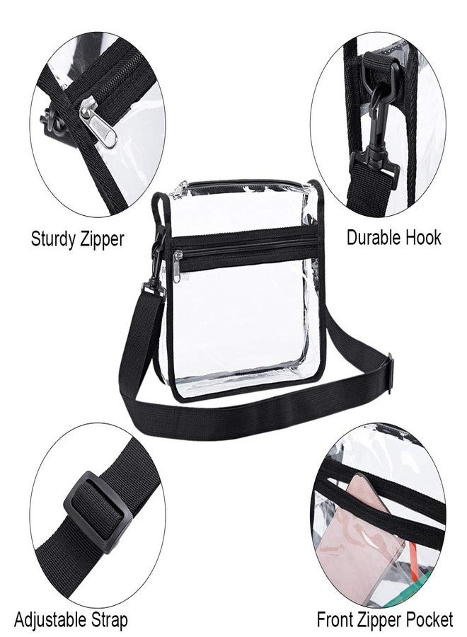 Edraco Clear Crossbody Purse Bag - Stadium Approved, Gym Clear Shoulder Tote Bag with Front Pocket and Adjustable Strap for Women, Men - Image 5