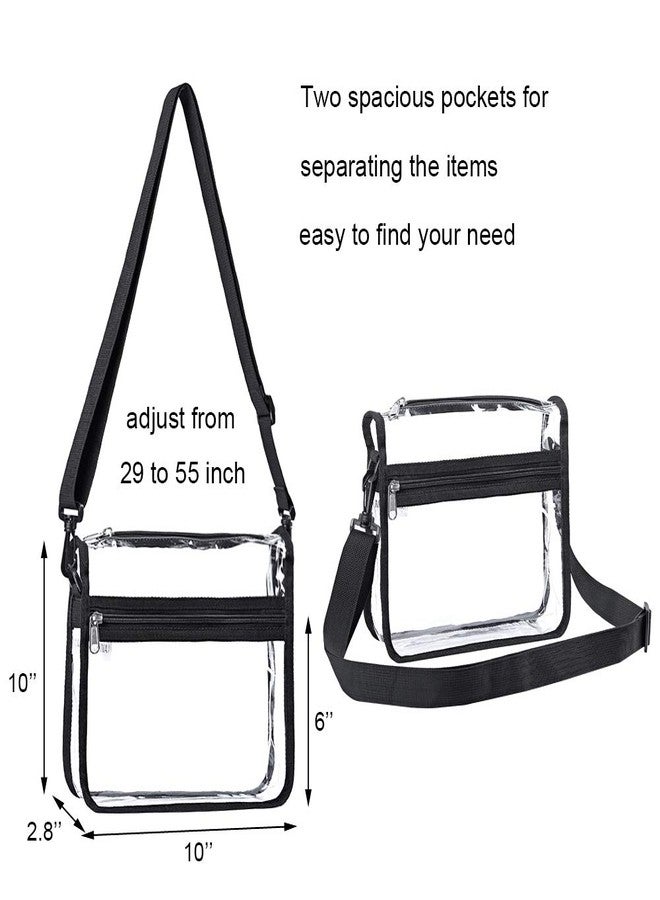 Edraco Clear Crossbody Purse Bag - Stadium Approved, Gym Clear Shoulder Tote Bag with Front Pocket and Adjustable Strap for Women, Men - Image 4