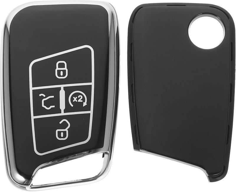 Healeved Key Fob Cover for Car Keys 5-Button Black TPU Protector Case Shell Car Accessory for Men and Drivers - Image 1