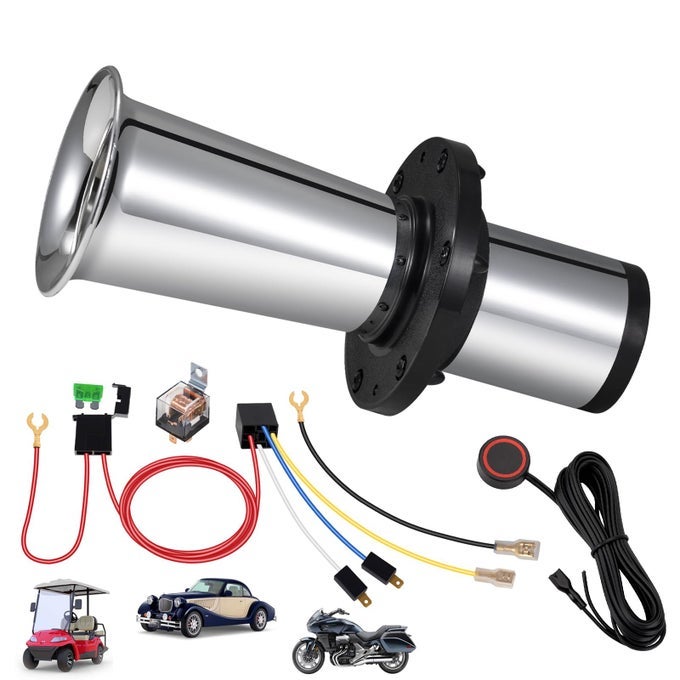 Ooga Horn 12V Kit Antique Classic Car Hot Rod Aooga Ahooga Horn With Wire And Button Ooga Air Klaxon Vintage Old Style School For Truck Golf Cart Car