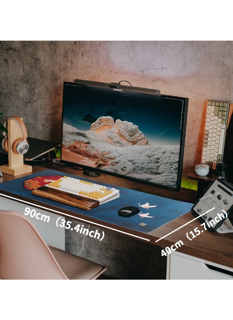 Mistyblue - Extended Gaming Mouse Pad, Chinese Element Large Desk Mat Non-Slip Rubber Base with Stitched Edges(35.4x15.7in), Waterproof Computer Keyboard Mouse Mat for Work, Game, Office, Home - Image 1