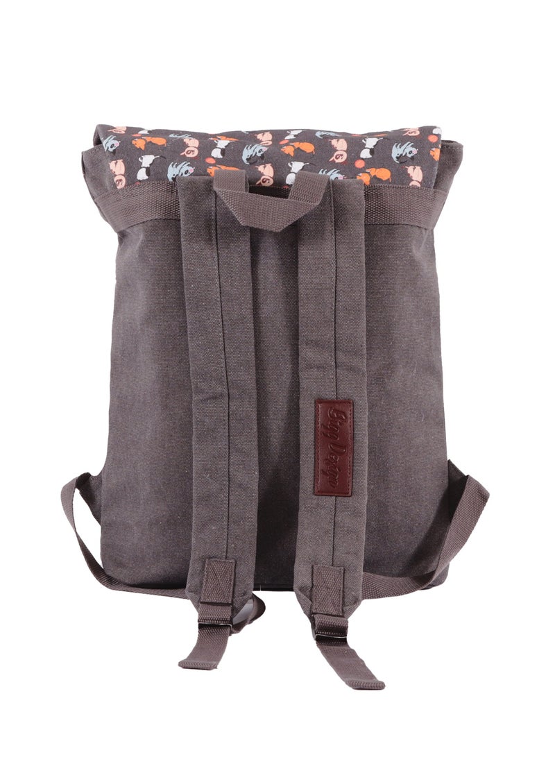 بيج ديزاين حقيبة ظهر بيج ديزاين دوغز الكلاسيكية مضادة للسرقة ومضادة للماء للكمبيوتر المحمول، لون رمادي - Image 3