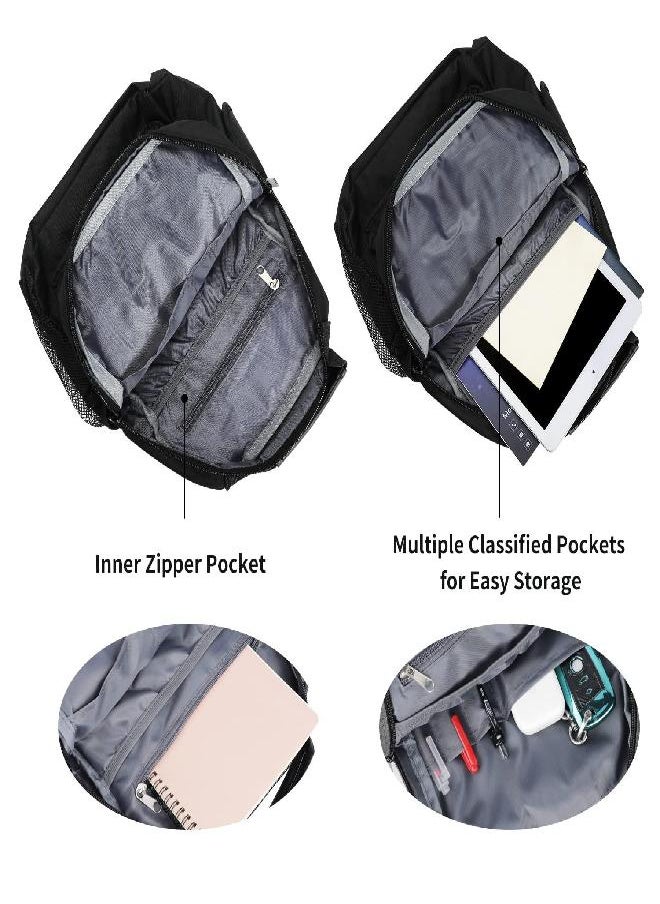 AMJ - Crossbody Messenger Bag, Small Sling Shoulder Backpack For Men & Women, Travel Chest Daypack For Hiking, Camping, Sports, Outdoor (Black) - Image 1
