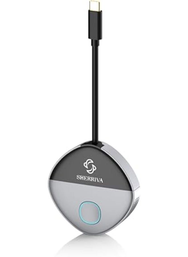 SHERRIVA USB‑C Wireless Transmitter Only, Requires Receiver, 328FT, 0.05s Low Latency, 2.4G+5G Dual‑Band, Plug & Play, Mirror & Extend Display for Laptop, Tablet, Smartphone - Image 1