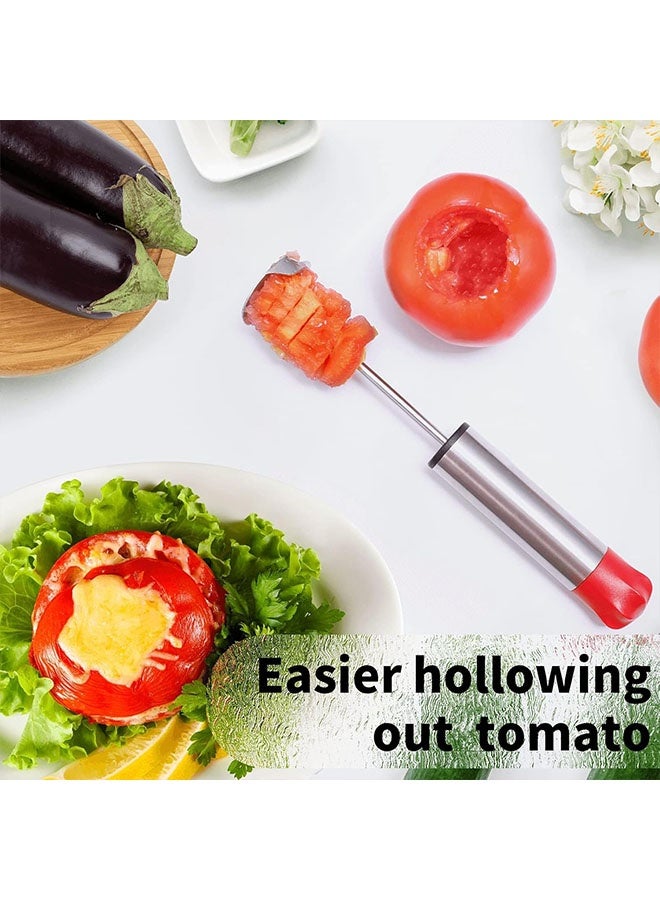 Stainless Steel Vegetable Drill with Sharp Blade and Ergonomic Anti Slip Handle, Fruit Corer and Veggie Spiralizer Twister for Coring and Hollowing out Zucchini, Potatoes, Carrot, Apple, 4 Sizes - Image 3