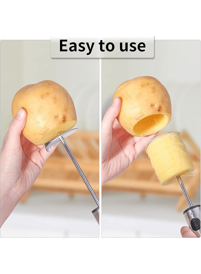 Stainless Steel Vegetable Drill with Sharp Blade and Ergonomic Anti Slip Handle, Fruit Corer and Veggie Spiralizer Twister for Coring and Hollowing out Zucchini, Potatoes, Carrot, Apple, 4 Sizes - Image 5