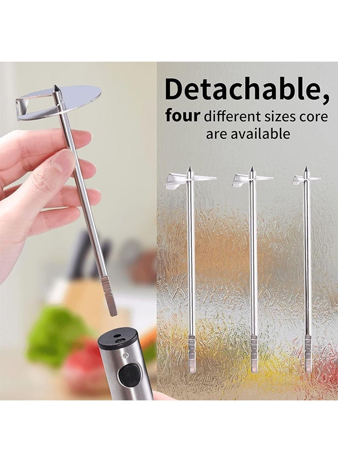 Stainless Steel Vegetable Drill with Sharp Blade and Ergonomic Anti Slip Handle, Fruit Corer and Veggie Spiralizer Twister for Coring and Hollowing out Zucchini, Potatoes, Carrot, Apple, 4 Sizes - Image 2