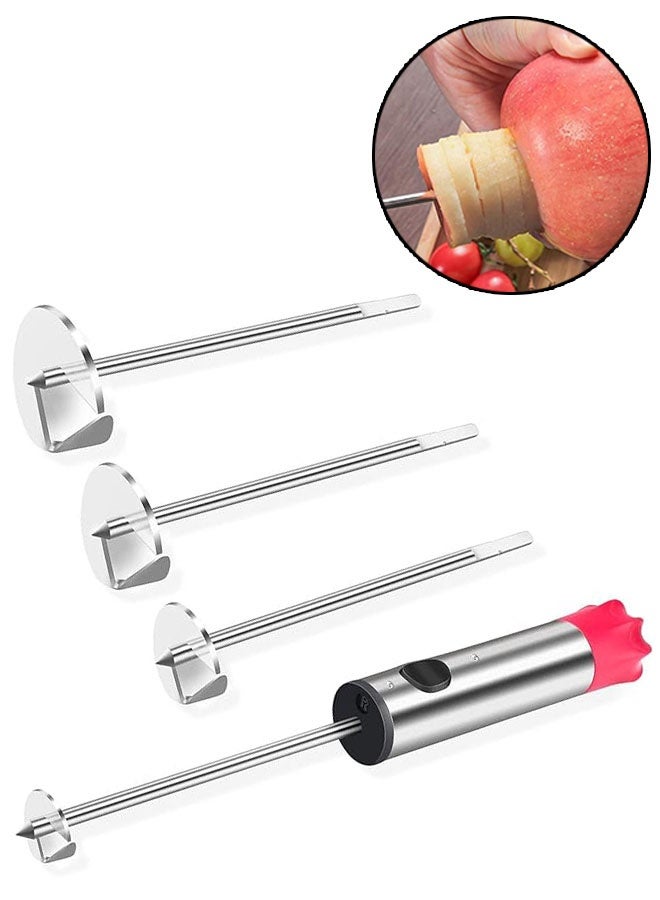 Stainless Steel Vegetable Drill with Sharp Blade and Ergonomic Anti Slip Handle, Fruit Corer and Veggie Spiralizer Twister for Coring and Hollowing out Zucchini, Potatoes, Carrot, Apple, 4 Sizes - Image 1