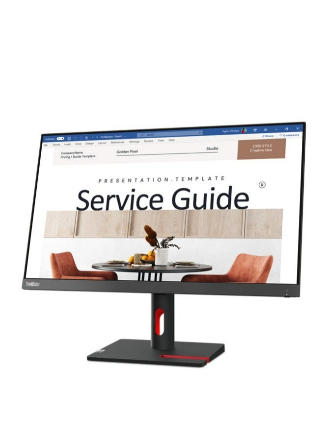 Lenovo 23.8" Inch ThinkVision S24i-30 Monitor (1920x1080) IPS Display, FHD Resolution, 100Hz Refresh Rate, 4ms (Extreme Mode) Response Time, 16.7m Color Support, Anti-Glare Feature - 63DE-KAT3SD | Black - Image 2