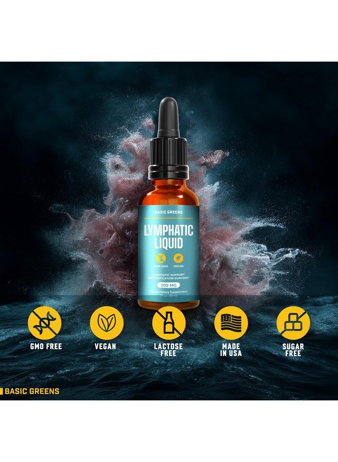 BASIC GREENS Lymphatic Support Liquid - Natural Immune Booster for Lymphatic Drainage, Fluid Balance, and Daily Cleanse, Easy - Absorb Liquid Formula for Wellness Support, 2 Fl Oz - Image 4