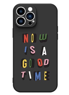 Protective Slim Fit Case Liquid Silicone Cover with Full Body Protection Anti-Scratch Shockproof Case For iPhone 13 Pro Black  - Good times copy