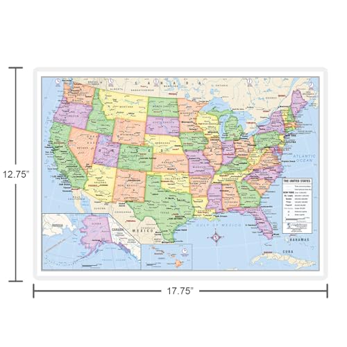 Lighthouse Geographics US and World Desk Map (13" x 18" Laminated) for Students, Home or Classroom Use by Lighthouse Geographics - Image 4