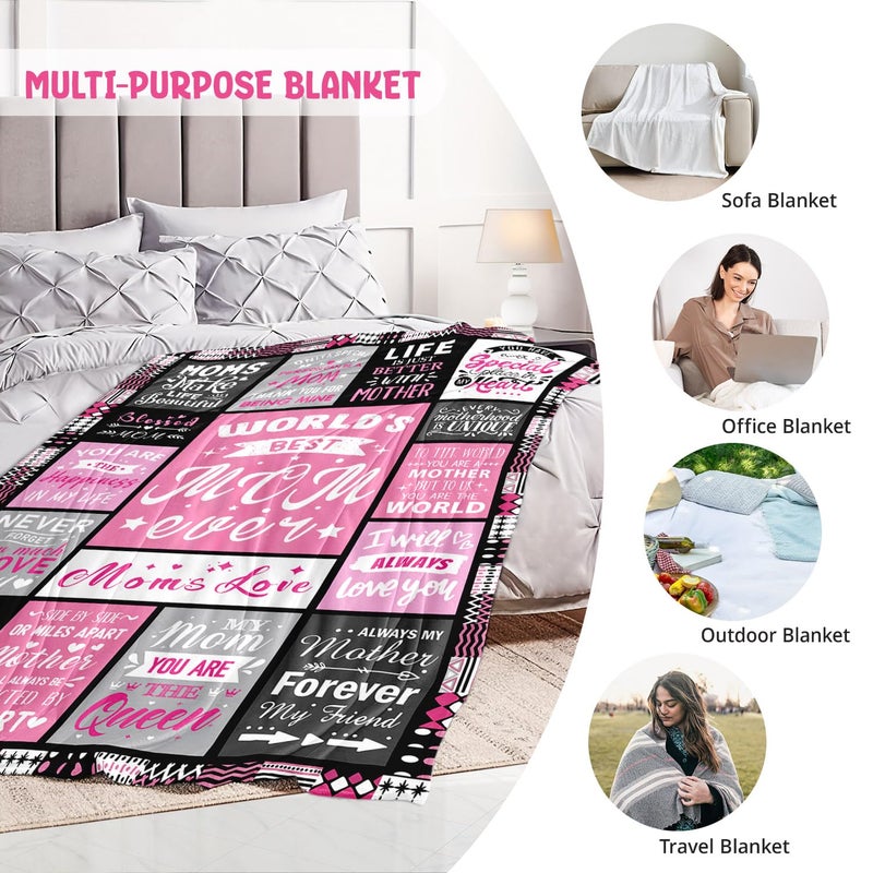 PVDSAVE Moms Mothers Day Birthday Gifts from Daughter Son - Blanket Gifts for Mom - World's Best Mom Ever Gifts - Christmas Valentines Day Birthday Present for Moms - Mother Life Blanket 50"x60" - Image 5