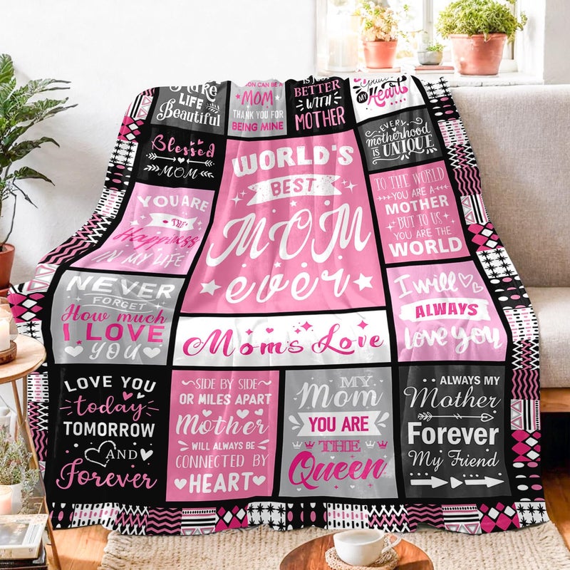 PVDSAVE Moms Mothers Day Birthday Gifts from Daughter Son - Blanket Gifts for Mom - World's Best Mom Ever Gifts - Christmas Valentines Day Birthday Present for Moms - Mother Life Blanket 50"x60" - Image 4