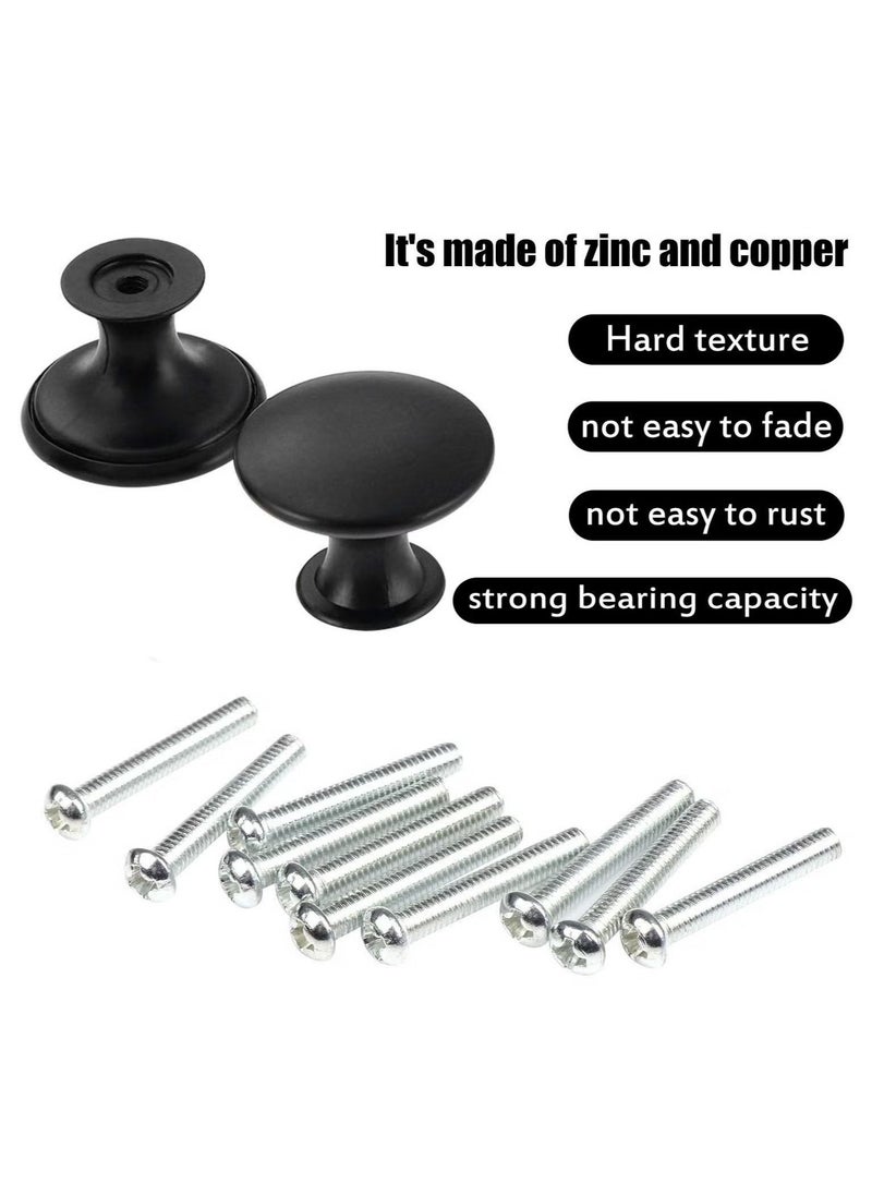ZVEV 16 PCS Vintage Antique Black Knobs Handle Pulls, 30mm Brass Round Knobs for Cabinet Drawer Kitchen, Bathroom, Cupboard, Home Office Furniture (Black)  - Image 4
