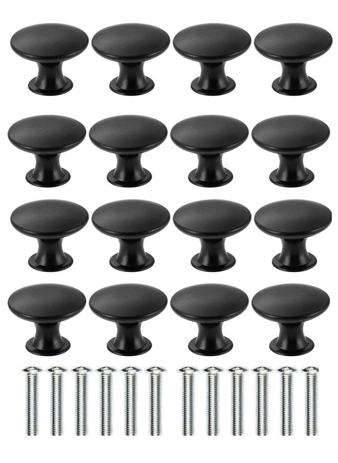 ZVEV 16 PCS Vintage Antique Black Knobs Handle Pulls, 30mm Brass Round Knobs for Cabinet Drawer Kitchen, Bathroom, Cupboard, Home Office Furniture (Black)  - Image 1