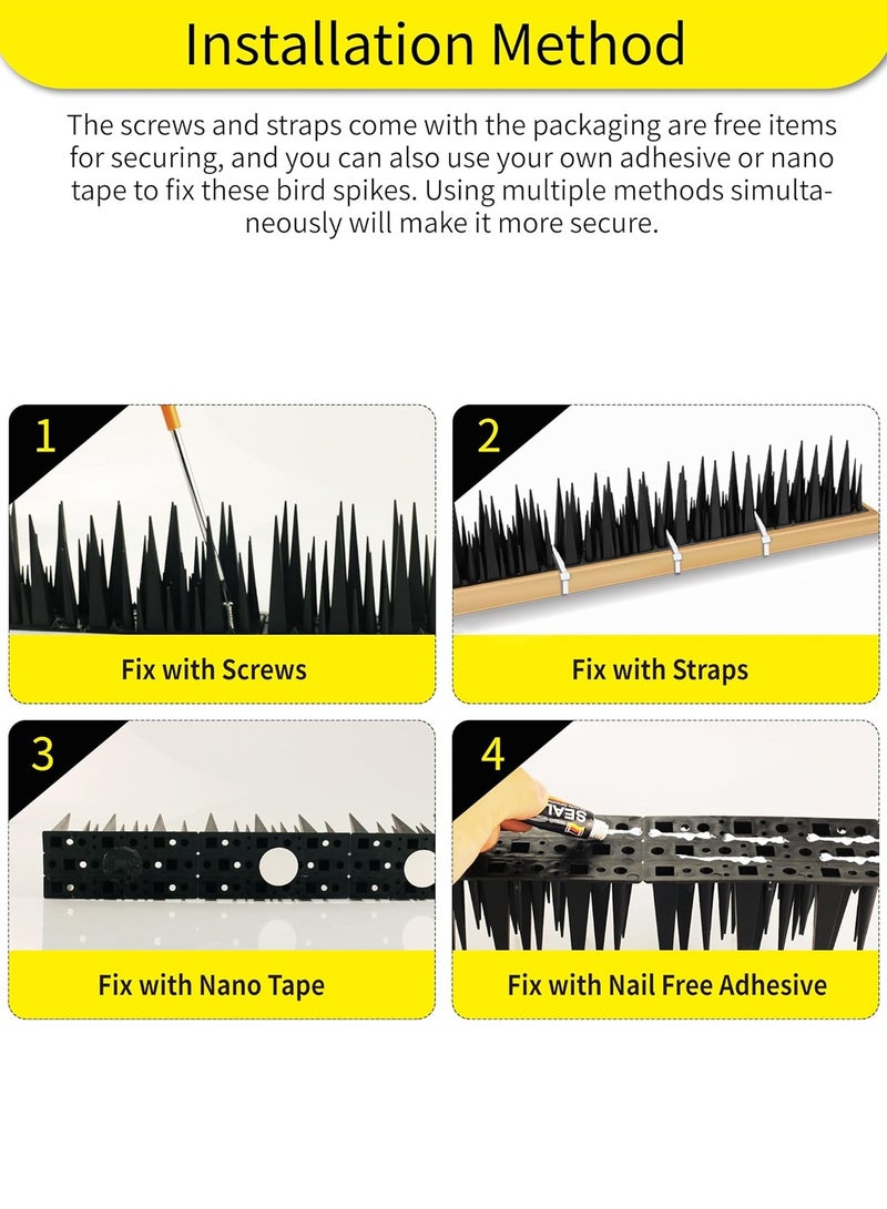 Generic Bird Spikes, 10 Pack Anti-Pigeon & Squirrel Deterrent with 4-Layer Height Design – Durable & Flexible Plastic Spikes for Fence, Railing, Roof & Garden – Cuttable, Stackable & Easy to Install for Homes, Offices, Farms(Brown)  - Image 5