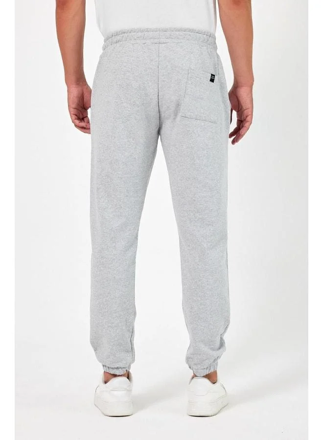 Mmetalic  Thick Gray Men's Jogger Sweatpants with Back Pocket, Elastic Cuffs, Regular Fit, Sherpa-Free for Men | Best Price UAE