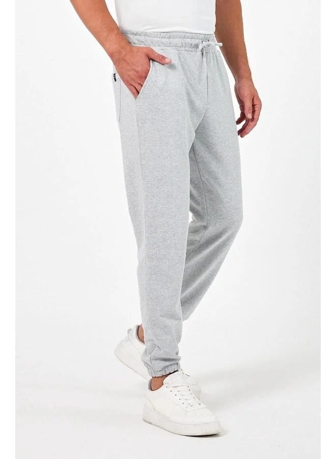 Mmetalic Thick Gray Men's Jogger Sweatpants with Back Pocket, Elastic Cuffs, Regular Fit, Sherpa-Free