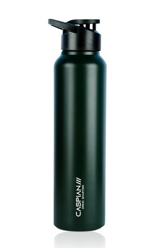 CASPIAN /// HIke ISI Certified Stainless Steel Water Bottle 1 ltr. (Forest Green, 1 Litre) | Leak Proof Sipper for Fridge Home Office Travel School Kids Boys Girls Adults Sports Gym Yoga | BPA Free - Image 1