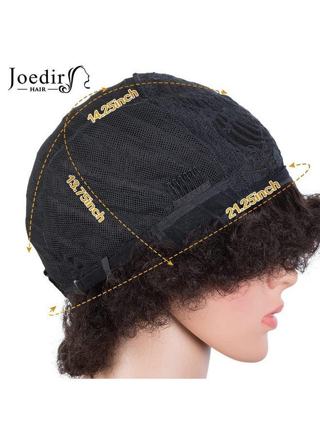 جويدر هير باروكة شعر بشري أفريقي قصير من JOEDIR HAIR للنساء ذوات البشرة السوداء، باروكة شعر أفريقي مجعدة سوداء طبيعية ناعمة ومرنة بدون غراء، كثافة 130% (اللون: طبيعي) - Image 5