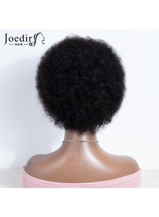 جويدر هير باروكة شعر بشري أفريقي قصير من JOEDIR HAIR للنساء ذوات البشرة السوداء، باروكة شعر أفريقي مجعدة سوداء طبيعية ناعمة ومرنة بدون غراء، كثافة 130% (اللون: طبيعي) - Image 4