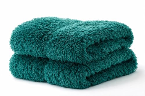 Reafort Shaggy Faux Fur Throw Blanket 60" x 70" – Ultra Soft Fluffy Plush Blanket, Double-Sided Cozy Micromink, Lightweight Warm Blanket for Couch, Bed, Sofa, Machine Washable (Evergreen) - Image 2