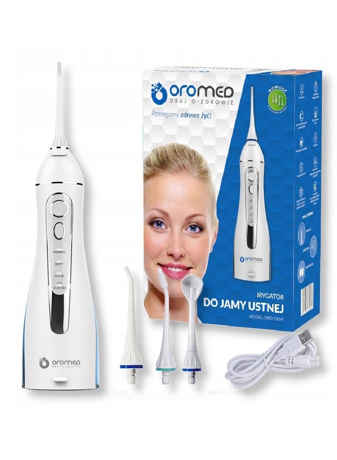 Oromed ORO Dent Wireless Rechargeable Water Flosser for Teeth Cleaning – Portable Water Flosser for Teeth Cleaning, 200ml Tank, 4 Nozzles - Image 1
