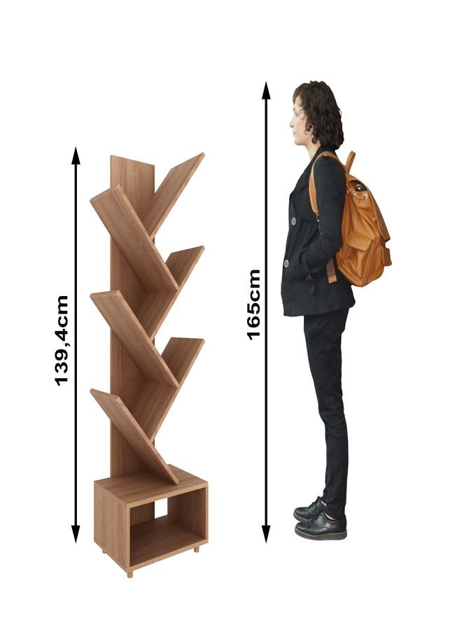 تيكنوموبيلي حامل وارفف كتب  ديكوري لون جوزي49.3*31.5*139.4 - Image 3