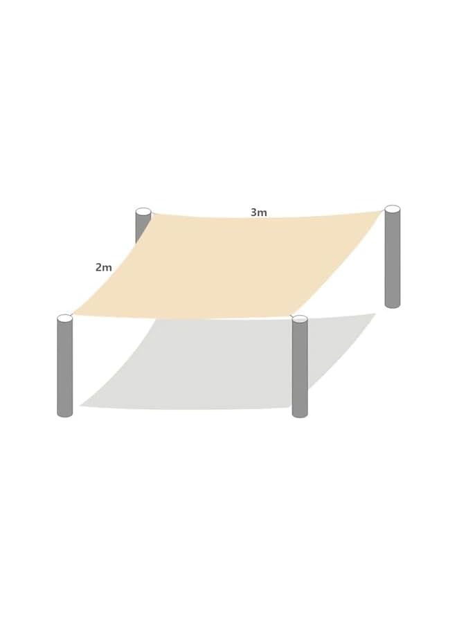 The Bros Outdoor Awning Cover, Anti-UV Patio Sun Shade Sail Canopy, Beige 2m-3m Shade Sails, Outdoor Cover Awning Shelter, Pergola Cover Suitable for Pergola Backyard Garden Yard Sunshade and Play  - Image 5