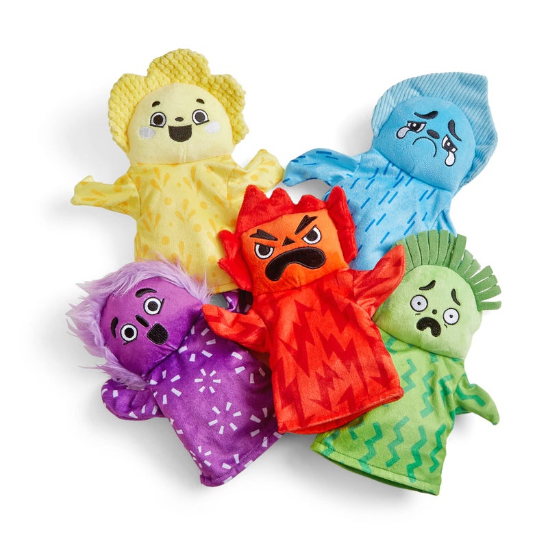 hand2mind hand2mind Feelings Family Hand Puppets, Sensory Play Therapy Toys, Emotions for Toddlers, Dramatic Play Toys, Social Skills for Kids, Social Emotional Learning Activities, Calm Down Corner Supplies - Image 1
