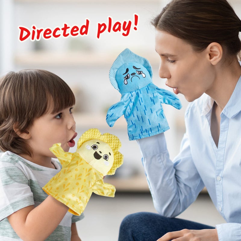 hand2mind hand2mind Feelings Family Hand Puppets, Sensory Play Therapy Toys, Emotions for Toddlers, Dramatic Play Toys, Social Skills for Kids, Social Emotional Learning Activities, Calm Down Corner Supplies - Image 5