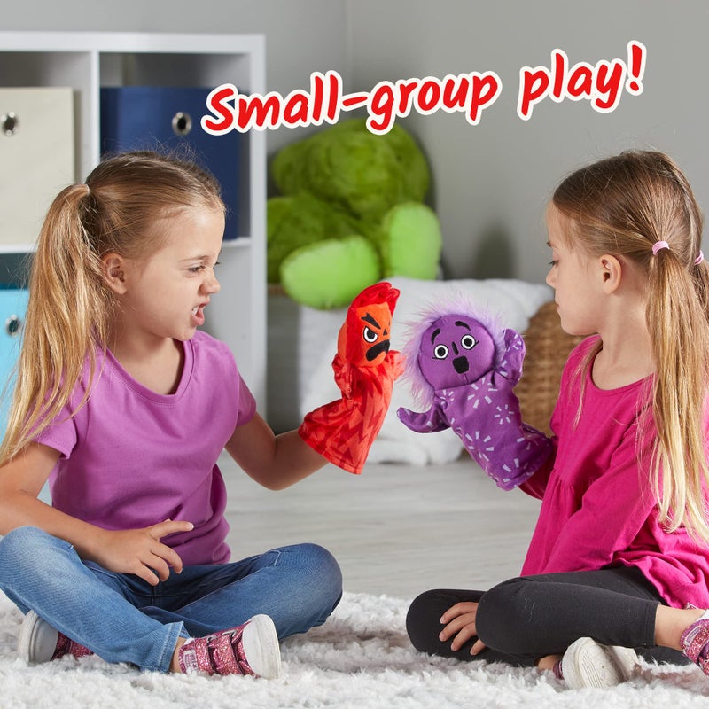 hand2mind hand2mind Feelings Family Hand Puppets, Sensory Play Therapy Toys, Emotions for Toddlers, Dramatic Play Toys, Social Skills for Kids, Social Emotional Learning Activities, Calm Down Corner Supplies - Image 4