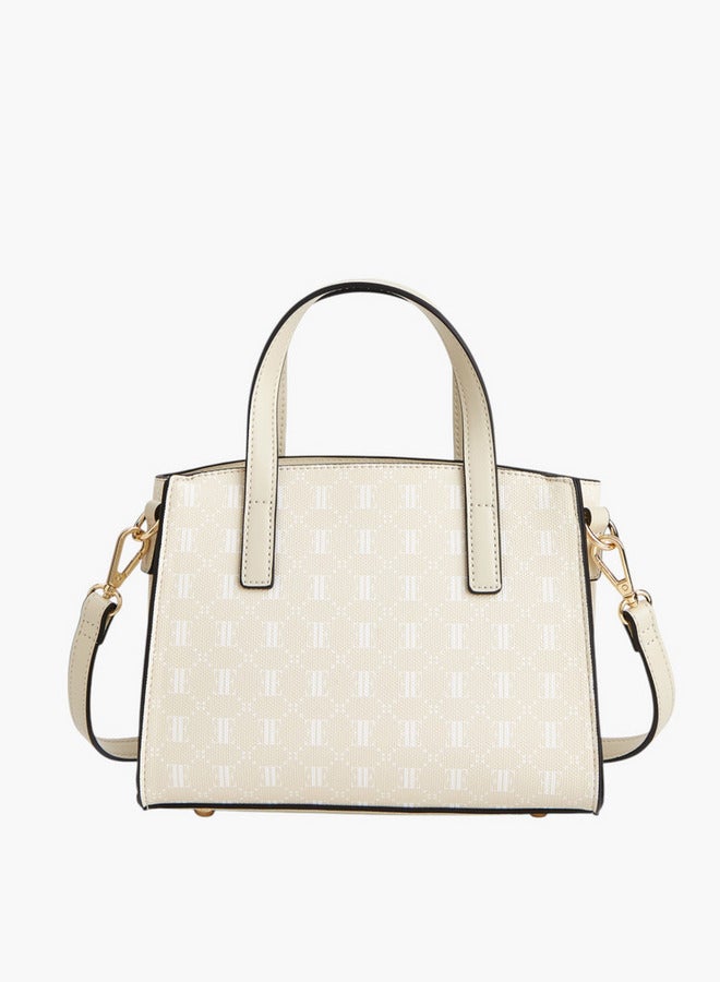 ELLE Women Floral Print Tote Bag with Double Handle and Zip Closure - Image 2