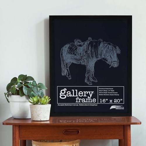 Ambiance Framing Ambiance Gallery Wood 1.5" Deep Picture Frames - 12x16" Black Wood Frame, Shatter-Resistant Acrylic Glazing & MDF Backing, Horizontal or Vertical Wall Display - Image 3