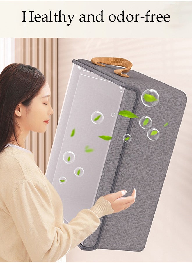 DUNISO - Foldable Wardrobe With Lid, Clothes Storage Box, Foldable Fabric Storage Box, Layered Drawer Style Pants Storage Box, Jeans, Sweaters, Shirts Storage Box, Suitable For Home Dormitory Organizer (Grey) - Image 1