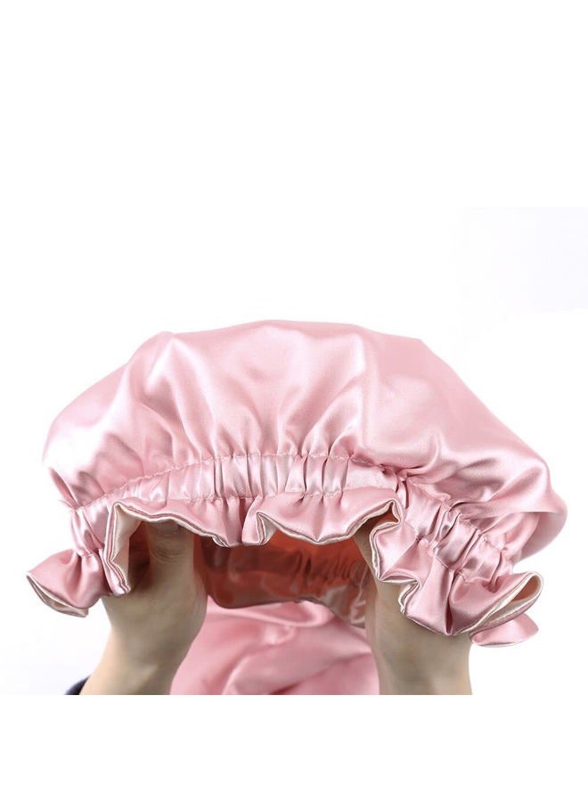 ELIHAIR Kids Long Sleeping Cap Teens Toddler Child Hair Bonnets Night Sleep Cap Adjustable Silky Satin Bonnet Cap for Long Braids Curly Hair Juicy Pink - Image 5