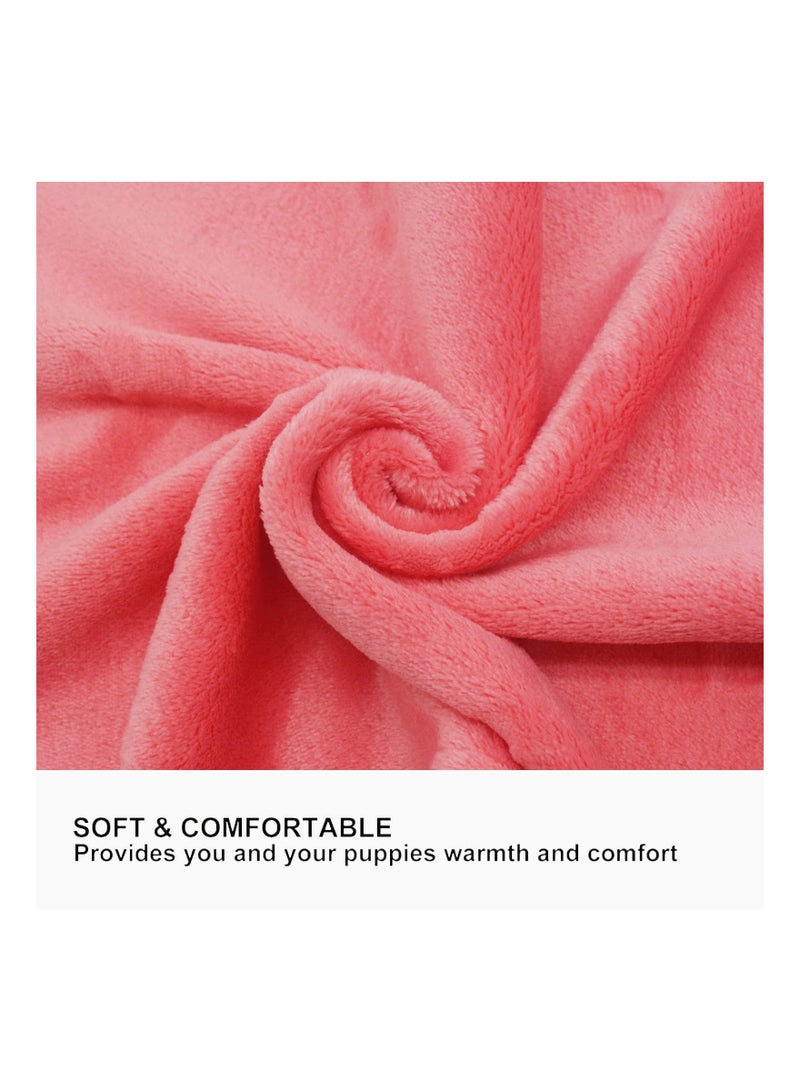 3 Pcs Pet Flannel Blankets Super Soft Fluffy Premium Fleece Pet Bed Blanket Cat Paw Cat Kitten Paw Print Blanket for Dog Puppy Pink Small - Image 4