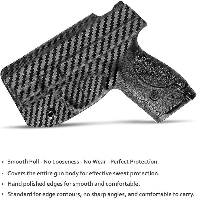 POLE.CRAFT M&P Shield 9MM Holster IWB Kydex Holster Fit: Smith & Wesson M&P Shield Plus / M2.0 / M1.0-9mm/.40 S&W 3.1" Barrel Pistol- Inside Waistband - Image 2