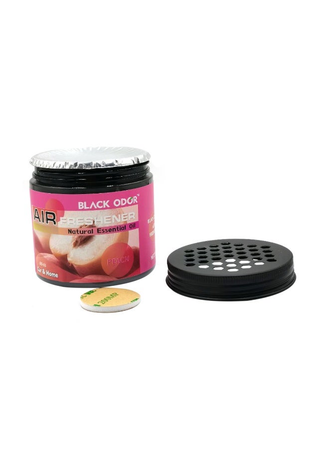 Black Odor Air Freshener Gel 180g, Peach Scent with Natural Essential Oils – Long-Lasting Odor Eliminator for Car & Home BO-03 - Image 2