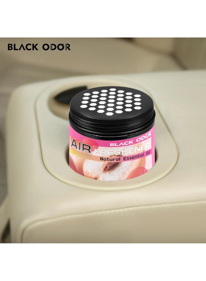 Black Odor Air Freshener Gel 180g, Peach Scent with Natural Essential Oils – Long-Lasting Odor Eliminator for Car & Home BO-03 - Image 3