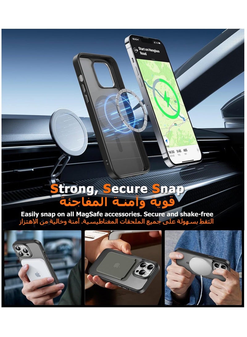 TEAM LUXURY Magnetic Case for iPhone 11 Pro Max, Compatible with MagSafe Shockproof Protection Cover, Translucent Matte Phone Case with Strong Magnet, Slim Case for Apple 11 Pro Max 6.5 Inch (2019)(Black)  - Image 2