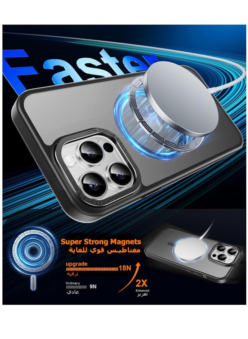 TEAM LUXURY Magnetic Case for iPhone 11 Pro Max, Compatible with MagSafe Shockproof Protection Cover, Translucent Matte Phone Case with Strong Magnet, Slim Case for Apple 11 Pro Max 6.5 Inch (2019)(Black)  - Image 3