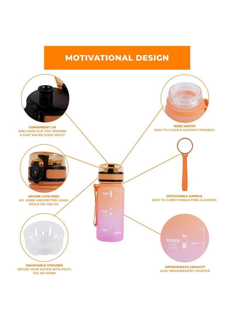 LA' PRECIOUS LA' PRECIOUS 350ml Kids Water Bottle - USA Tritan Material Non-Toxic BPA Free - Fast Flow - Flip Top Leak Proof Lid and One Click Open  - Image 2