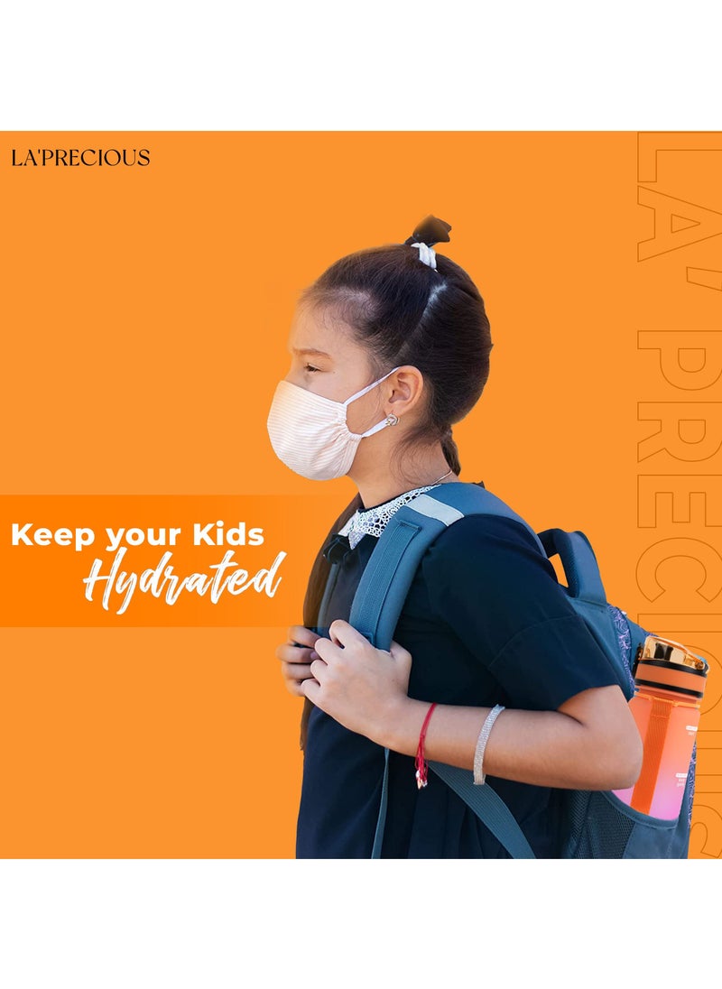 LA' PRECIOUS LA' PRECIOUS 350ml Kids Water Bottle - USA Tritan Material Non-Toxic BPA Free - Fast Flow - Flip Top Leak Proof Lid and One Click Open  - Image 5
