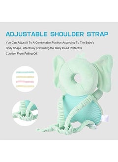 Gonice Baby Head Protector, PP Cotton Filling Baby Head Protector Backpack, Adjustable Baby Head Protection Safety Pad Backpack Wear for Crawling (Elephant)  - Image 2